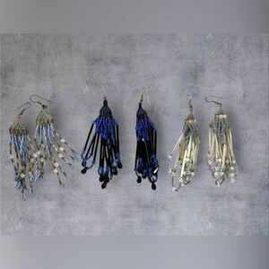 Handmade Beaded Dangle Earrings – Boho & Vintage Style